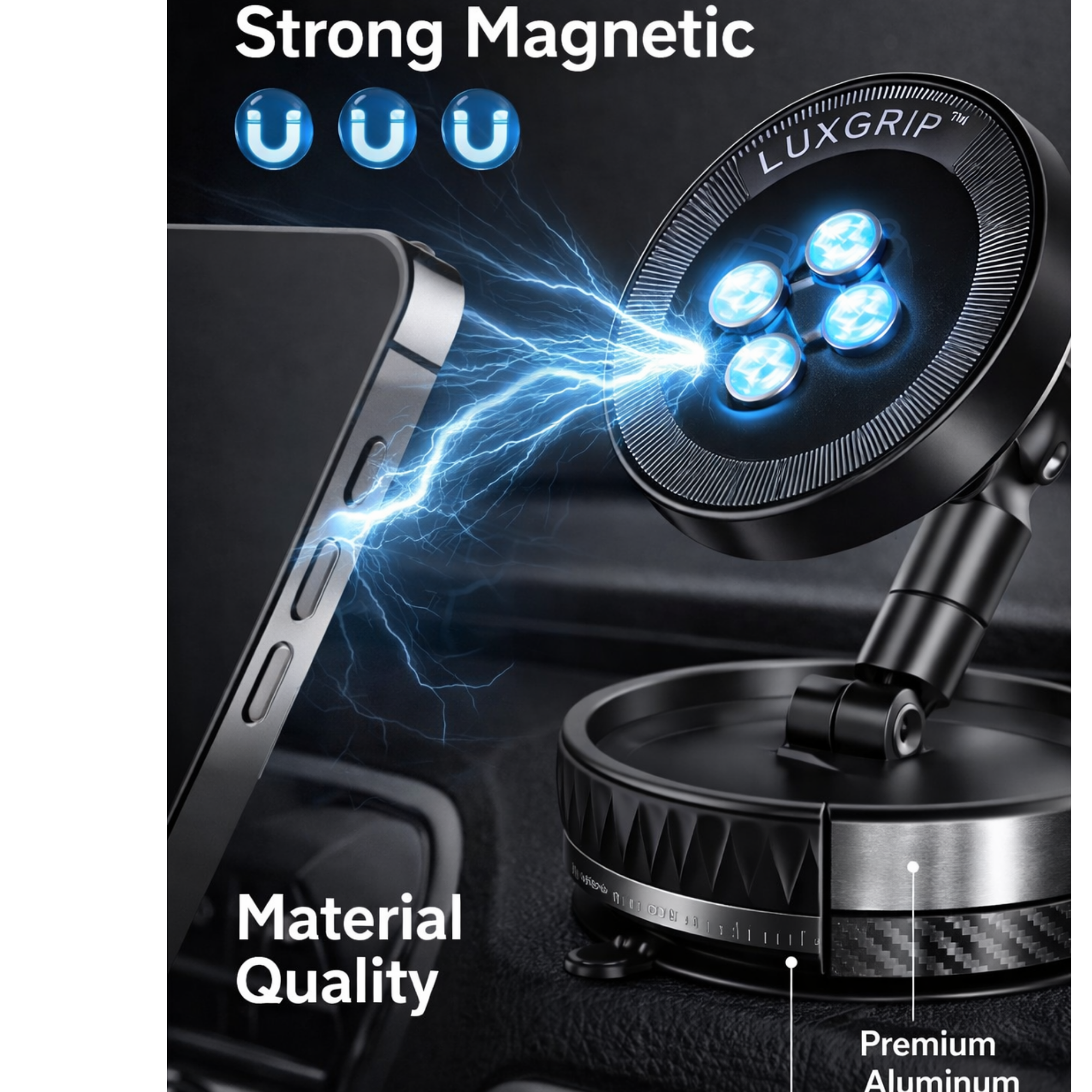 LuxGrip™ Elite – Premium Magnetic Car Mount