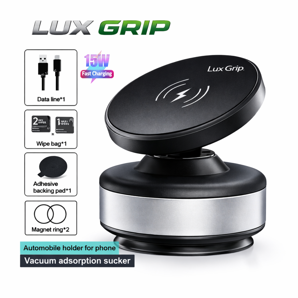 Lux Grip Pro – 360° Magnetic Vacuum Car Phone Mount