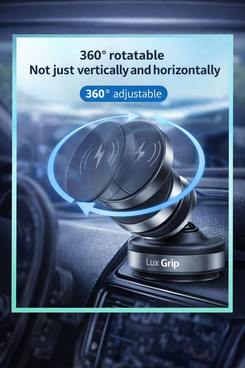 Lux Grip Pro – 360° Magnetic Vacuum Car Phone Mount