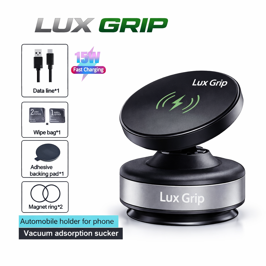 Lux Grip Pro – 360° Magnetic Vacuum Car Phone Mount