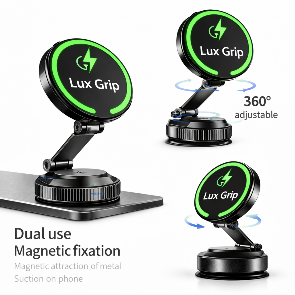 LuxGrip™ MagCharge – Magnetic Wireless Car Mount