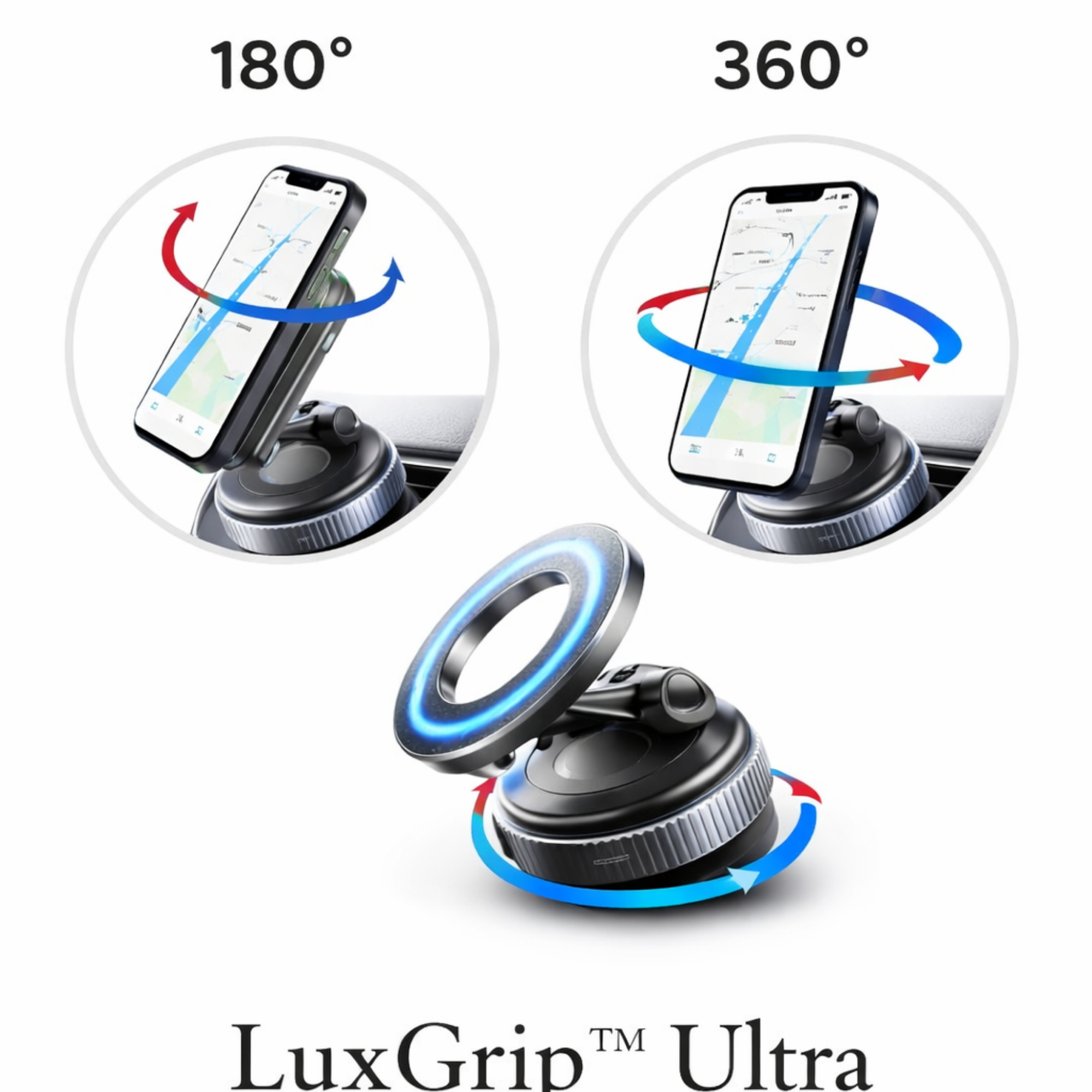 LuxGrip™ Ultra – 360° Magnetic Car Mount