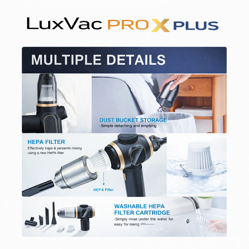 LuxVac Pro X Plus – Wireless High Power Car & Home Vacuum Cleaner